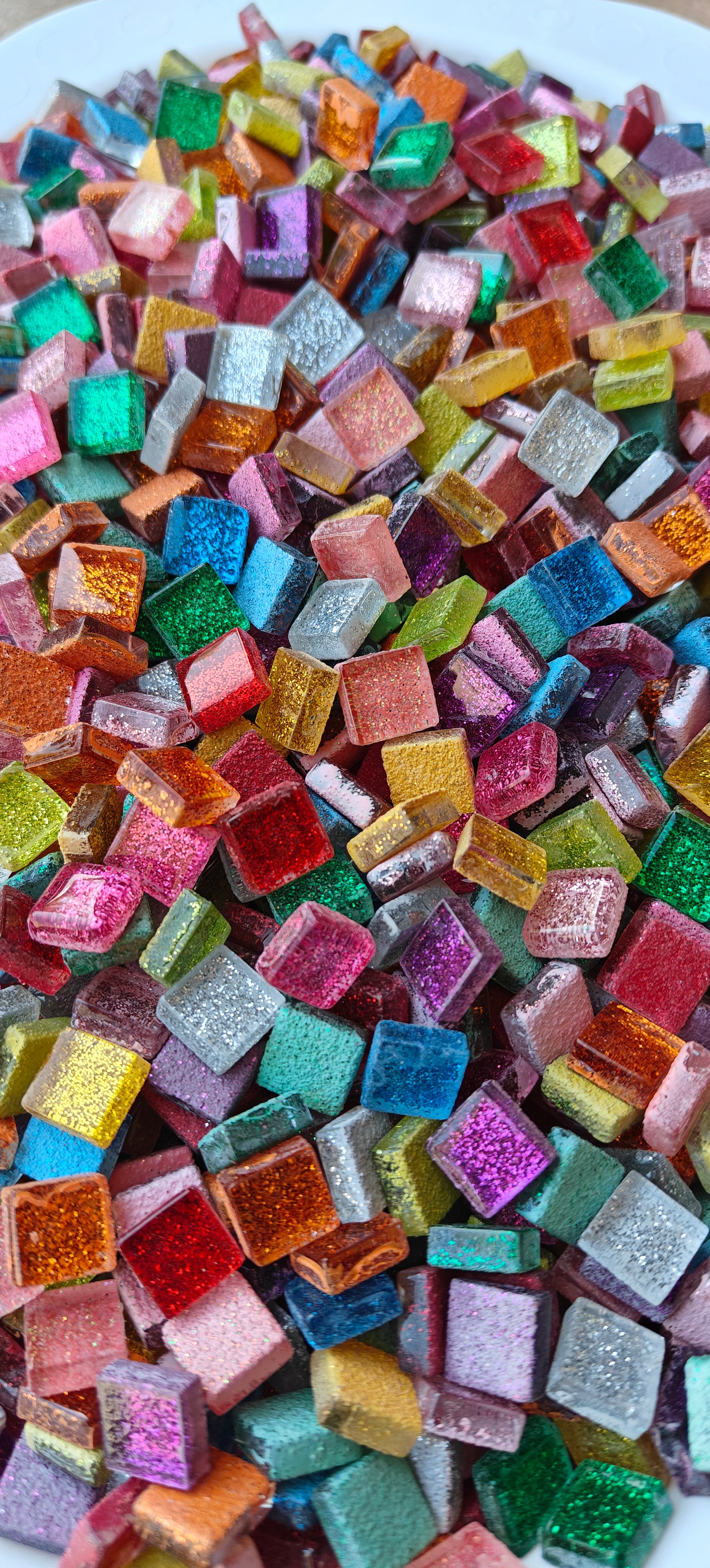 Glitter 10-SP - Mixed Square Glitter Glass Mosaic