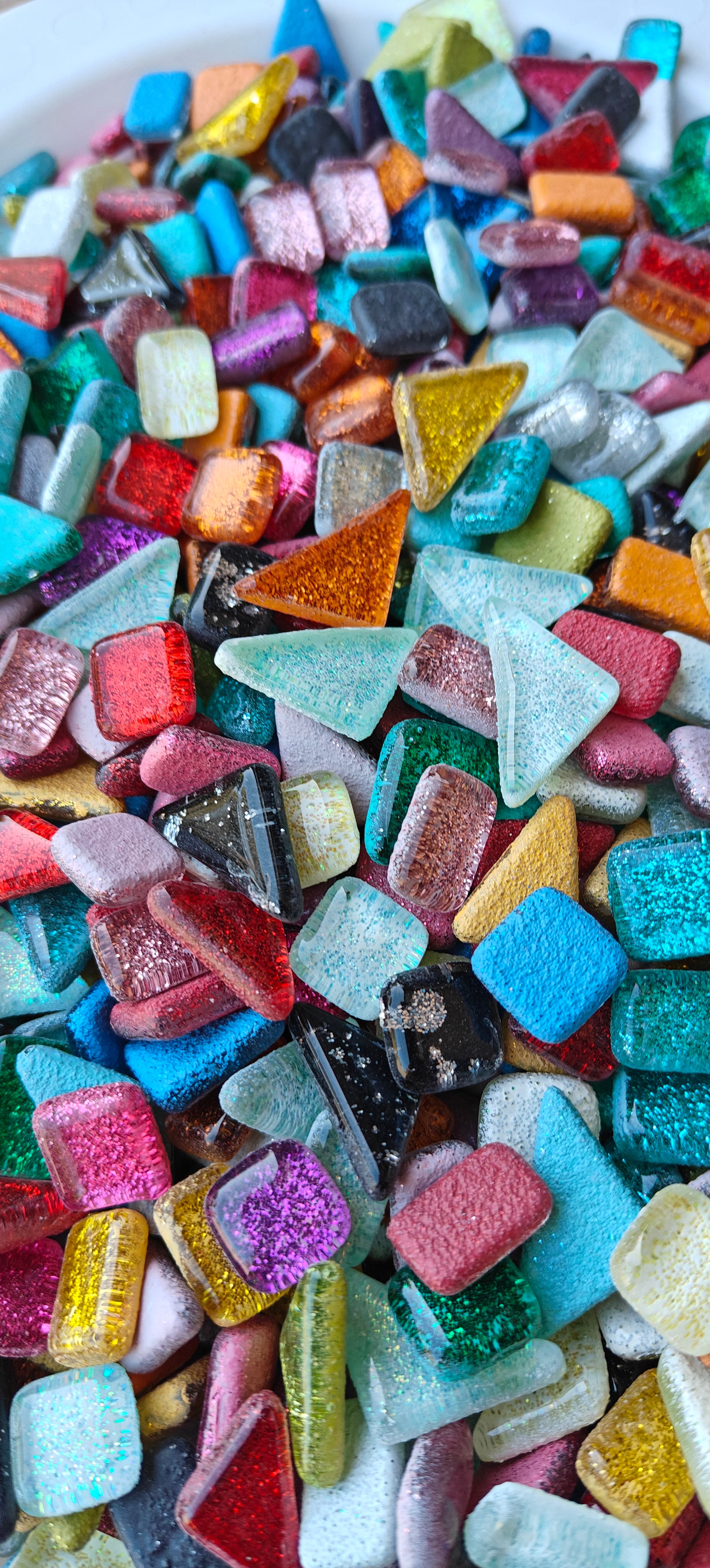 Glitter IR-SP - Mixed Glitter Glass Mosaic Tiles - Irregular Shapes